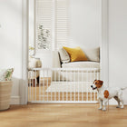 PawHut - Porte pour chien 26"-37" L - 18" H et 2 extensions - Blanc-Fabriqué en acier robuste pour une durabilité et une utilisation longue durée