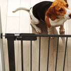 PawHut - Barrière pour animaux extra large 30"-32" avec petite porte - 35"H - Noir-Équipée d’une petite porte, pratique pour le passage des animaux de compagnie