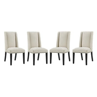 Modway - Baron Tissu Chaise à manger Ensemble de 4 - Beige-Fauteuil d’appoint moderne élégant