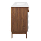 Modway - Render 48" Vanité de salle de bain à un seul lavabo - Blanc Noyer Blanc-Tiroirs à extension complète
