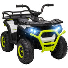 Qaba - Véhicule électrique pour enfants 12V à batterie avec 4 roues à suspension à ressort - vert-Quatre roues crantées avec suspension assurent une conduite fluide sur des terrains variés 
