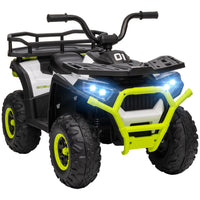 Qaba - Véhicule électrique pour enfants 12V à batterie avec 4 roues à suspension à ressort - vert-Quatre roues crantées avec suspension assurent une conduite fluide sur des terrains variés 
