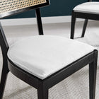 Modway - Caledonia Tissu tapis Chaise à manger Ensemble de 2 - Noir Blanc-Dossier en rotin à tissage ouvert