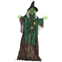 HOMCOM - Sorcière de décoration d'Halloween 72" - activé par le son-Le bras est pliable comme vous le souhaitez 