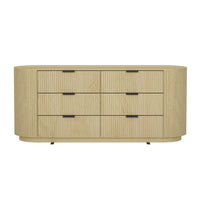 Manhattan Comfort - Olivia commode double moderne 181,1 cm - chêne naturel et noir-Commode double moderne pour chambre et salon