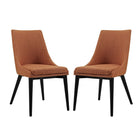 Modway - Viscount Tissu Fauteuil d’appoint de salle à manger Ensemble de 2 - Orange-Pattes en caoutchouc noir
