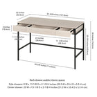 Hudson&Canal - Bureau Evans 48" - Aulne blanc-Dimensions du produit : 22" L x 47,75" l x 30" H