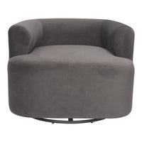 Zuo - Mugav Chaise pivotante - Gris-Revêtement doux et lisse