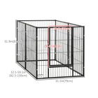 PawHut - Parc à chiens robuste 6 panneaux pour chiens S/M - 59 po x 32 po -Porte avec serrure pour faciliter l'entrée et la sortie