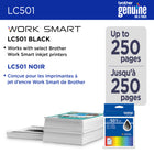 Brother - LC501BKS Cartouche d’encre noire authentique à rendement standard-Les cartouches d’encre noire à rendement standard LC501BKS authentiques de Brother offrent des résultats fiables et constants