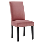 Modway - Parcel Performance Velvet Fauteuils d’accompagnement à manger Ensemble de 2 - Rose poussiéreuse-Chaise à manger contemporaine