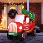 HOMCOM - Décoration de jardin gonflable de Noël de 1 - 80 m - Père Noël sur un tronc-Se gonfle automatiquement en quelques minutes lorsqu'il est branché sur n'importe quelle prise électrique standard 
