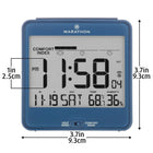 Marathon – Horologe de table atomique avec veilleuse automatique, indique confort et chaleur, bleu minuit -Affiche l'heure, la date, le jour de la semaine, la température et l'humidité