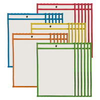 Charles Leonard Pochettes effaçables à sec, 23 x 30 cm, couleurs assorties, lot de 30-Ces pochettes résistantes vous permettront d'économiser du papier et de l'argent en réutilisant les mêmes feuilles à maintes reprises.