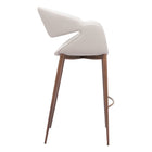 Zuo - Limay Tabouret de bar - Beige/Noyer-Dimensions: 25,4 po L x 22,2 po L x 44,1 po H