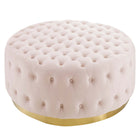 Modway - Ensconce Touffe Performance Velvet Ottoman rond - Rose-Ottoman rond