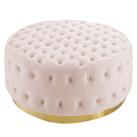 Modway - Ensconce Touffe Performance Velvet Ottoman rond - Rose-Ottoman rond