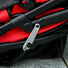 PawHut - Poussette pour animaux 3 grandes roues, poussette pour chien, transport pliable, rouge-Laisses de sécurité, bandes réfléchissantes et frein arrière au pied pour plus de sécurité 