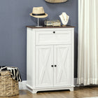 HOMCOM - Armoire de rangement 23,6 po L pour cuisine de style ferme - blanc-Une étagère réglable vous offre une flexibilité pour personnaliser les compartiments de rangement 
