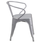 Flash Furniture – Ensemble avec table et 2 sièges à bras ajourés, intérieur/extérieur, métal, argenté (CH31330270SIL)-Assemblage nécessaire