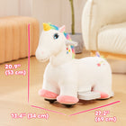 Qaba - Véhicule licorne 6V pour enfants avec musique avant - blanc-Musique et déplacement vers l’avant divertissent à 1,2 mi/h (2 km/h) 