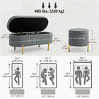 HOMCOM - Banc ottoman de chambre rembourré à canaux - gris-Offre un espace de rangement de 19 gallons pour organiser les articles de la chambre 