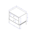 Manhattan Comfort - Ensemble de 2 tables de chevet modernes Jasper 25,15" - Blanc cassé-Belles poignées de tiroir rondes en or uniques