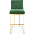 Modway - Privy Acier inoxydable doré Performance Velvet Tabouret de bar - Émeraude d’or-Aucune assemblée requise
