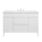 Modway - Render 48" Vanité de salle de bain à un seul lavabo - Blanc blanc-Vanité moderne du milieu du siècle