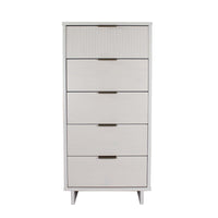 Manhattan Comfort - Granville commode moderne haute et étroite 23,62" - blanc-Moderne-contemporain avec une touche de glamour - commode haute et étroite pour chambre