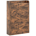 HOMCOM - Armoire à chaussures étroite style ferme - brun rustique-Trois tiroirs basculants peuvent contenir jusqu'à 24 paires de chaussures 