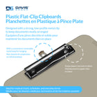 Davis Group - Planchettes à pince transparentes, format lettre, 9 po l x 12 po H – Fumée - 6 par paquet-fumée transparent