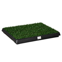 PawHut - Tapis d’herbe pour chien avec plateau, gazon artificiel pour chiens, plateau de toilette pour chien (51 x 63 cm)-Avec un tiroir à urine, bien drainé 