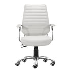 Zuo - Enterprise Low Back Chaise de bureau - Blanc-Moelleux et durable pour un confort quotidien exceptionnel