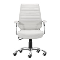 Zuo - Enterprise Low Back Chaise de bureau - Blanc-Moelleux et durable pour un confort quotidien exceptionnel