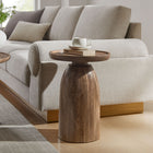 Modway - Holloway Manche Bois Table d’appoint - Noyer-Conception de tambour circulaire lisse