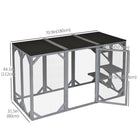 PawHut - Enclos extérieur pour chat Catio - 71 po L x 31,5 po l x 44 po H - gris-Conception réfléchie avec un toit imperméable 