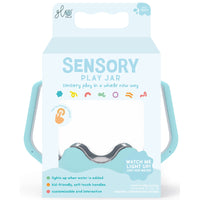 Glo Pals - Pots sensoriels - Amusement givré - Bleu clair-Le bocal activé par l'eau passe par 9 couleurs apaisantes