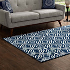 Modway - Frame Treillis marocain de transition Tapis de 5 pi l x 8 pi L - Bleu morcoccan et ivoire-Dessous en caoutchouc de prise