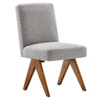 Modway - Lyra Tissu Boucle Fauteuil d’appoint de la salle à manger Ensemble de 2 - Gris clair-Pieds non marqués