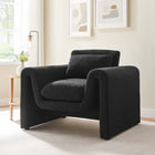 Modway - Waverly Boucle Tapis Fauteuil - Noir-Rembourrage en mousse dense