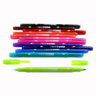 Tombow - Feutres à 2 pointes Twintone, couleurs vives, paq./12-Pointe ronde avec une épaisseur de trait de 0,8 mm 