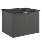 Modway - Maybelle 24" Vanité de salle de bain murale - Gris Noir-Assemblée requise