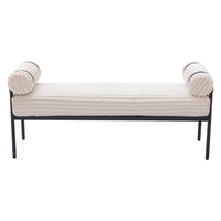 Zuo - Barrow Banc - Crème-Tissu velours côtelé au style moderne et texturé