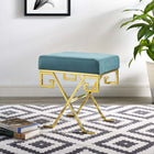 Modway - Twist Performance Velvet Banc - Bleu de mer-Revêtement en velours de performance
