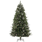 HOMCOM - Arbre de Pin Enneigé Artificiel 7 Pieds Décoration Noël avec Pommes de Pin-Sapin de Noël artificiel de 7 pieds de haut dans un style d'arbre réaliste 