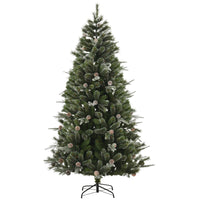 HOMCOM - Arbre de Pin Enneigé Artificiel 7 Pieds Décoration Noël avec Pommes de Pin-Sapin de Noël artificiel de 7 pieds de haut dans un style d'arbre réaliste 