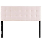 Modway - Lily Biscuit Touffé Performance Velvet Tête de lit complète, Rose-Hauteur ajustable de 45 » à 52,5 »
