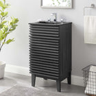 Modway - Render 18" Vanette de salle de bain - Noir charbon-Porte à fermeture douce
