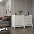 Manhattan Comfort - Coney commode moderne mi-siècle 27,55" - blanc - lot de 2-Comprend 3 tiroirs spacieux avec un mécanisme de glissement simple de 0,75